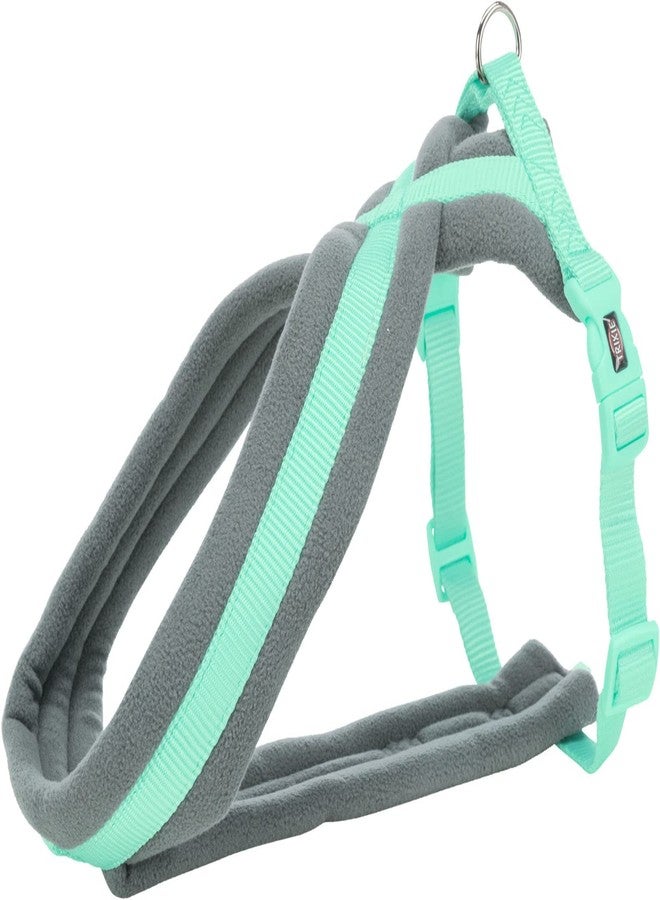 Trixie Premium Touring Harness for Dogs | Made with Fleece Padding, Adjustable, and Lightweight | Strong D-Ring Keeps The Harness and Leash in Place - M 45-80CM/25MM Mint